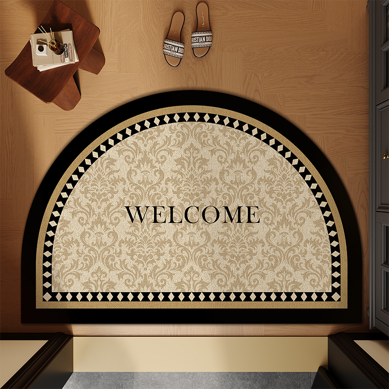 法式地垫半圆形入户门垫门口脚垫耐脏耐磨进门客厅防滑玄关地毯