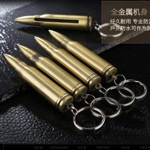 万次火柴神器打火机防水防风火万能火石金属钥匙扣链煤油便携纯铜