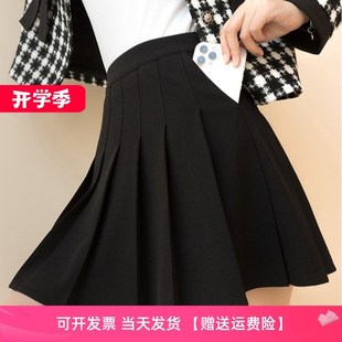 百褶裙女小个子夏季2024新款棕色带兜半身裙口袋款短裙 高腰a字裙