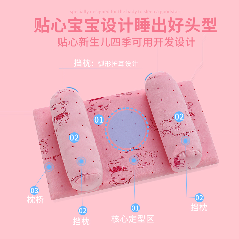婴儿枕头定型枕新生儿矫正宝宝头型纠正防偏头0-1岁-3岁四季通用