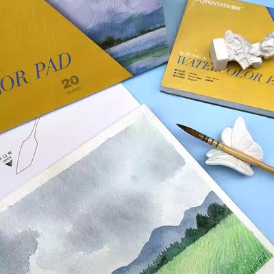 遵爵水彩纸300g棉浆水彩本尊爵便携水彩本随身明信片32k16k细纹中