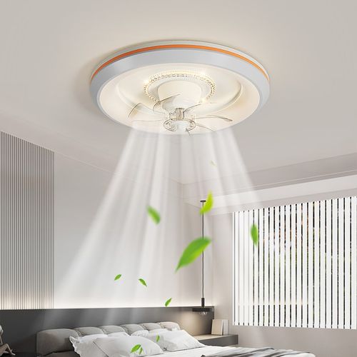 吸顶风扇灯卧室家用客厅餐厅简约吊扇灯新款儿童超薄电扇灯一体