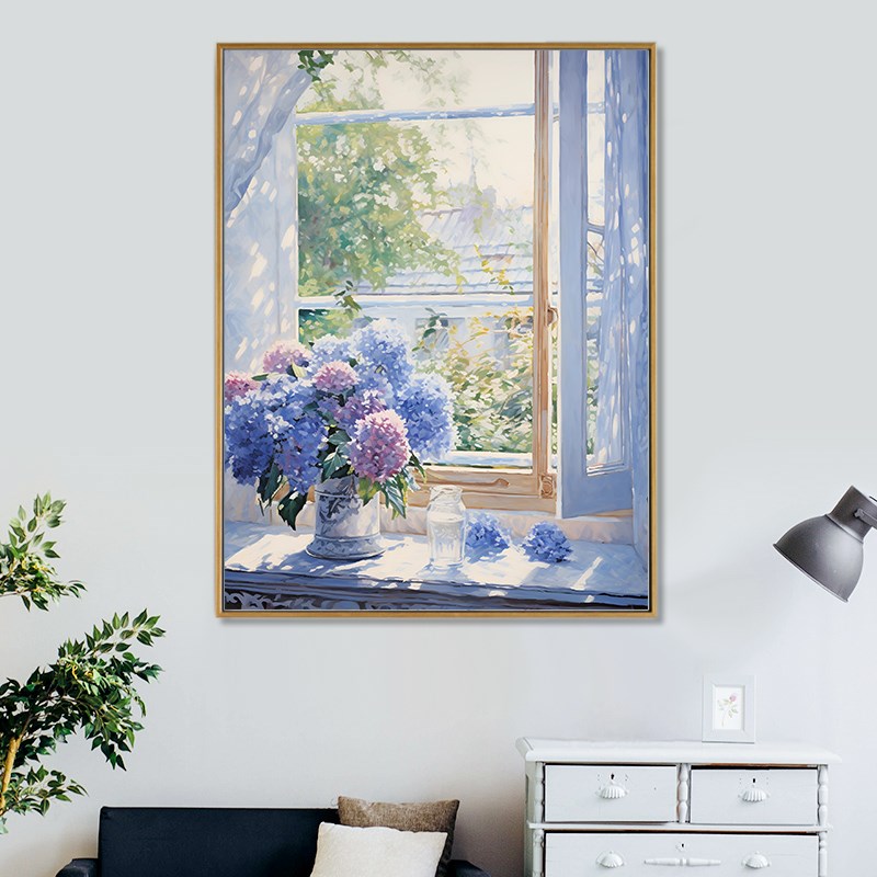 数字油画diy花卉填色画手绘丙烯画手工填充花卉风景装饰画 油彩画图片