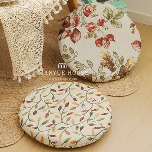 M.life 圆形记忆棉坐垫蒲团E飘窗榻榻米垫加厚圆型椅子垫含芯 美式