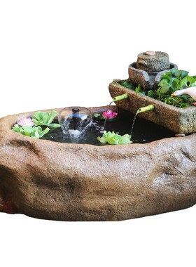 假山喷泉流水景观鱼池鱼缸水池阳台庭院花园室外露台装饰造景摆件