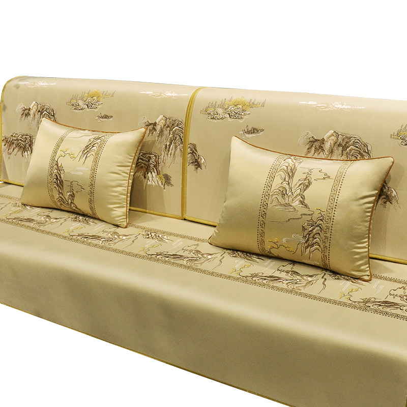 新中式简约时尚沙发巾四季防滑靠背巾红木实木沙发坐垫套罩巾盖布