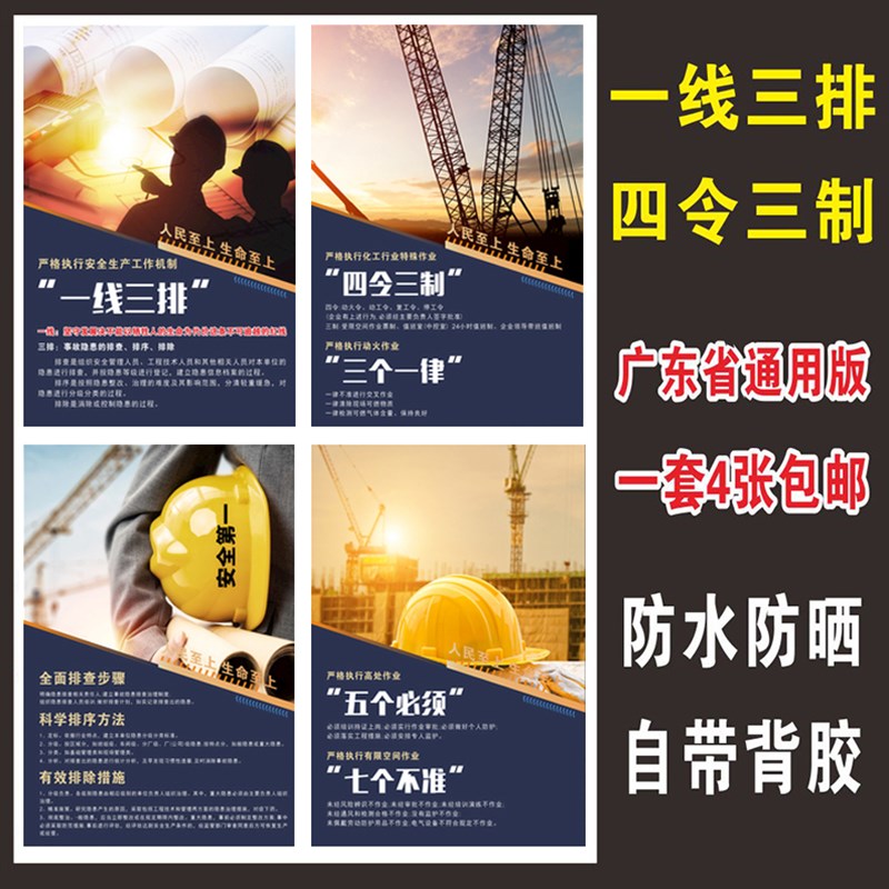 一线三排标识牌企业安全生产信息公示牌风险隐患四令三制宣传海报