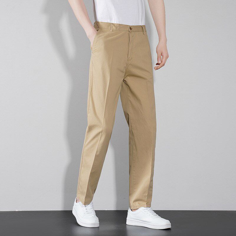 2024新款中老年休闲男宽松直筒水洗春秋季爸爸爷爷装全棉休闲西裤