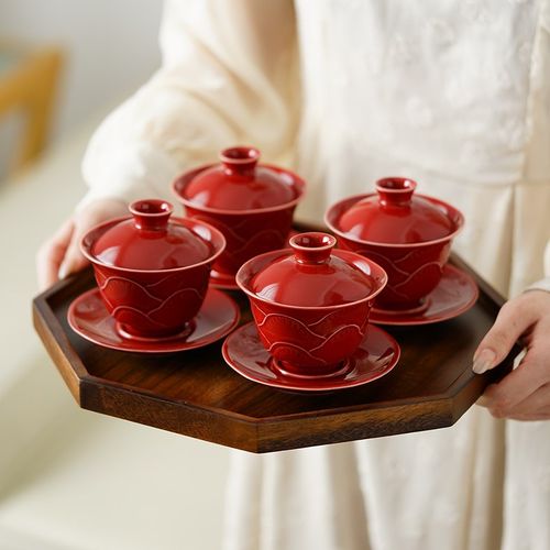 恒列结婚新人敬茶杯套装一对女方陪嫁新婚改口敬酒杯喜杯婚庆用品