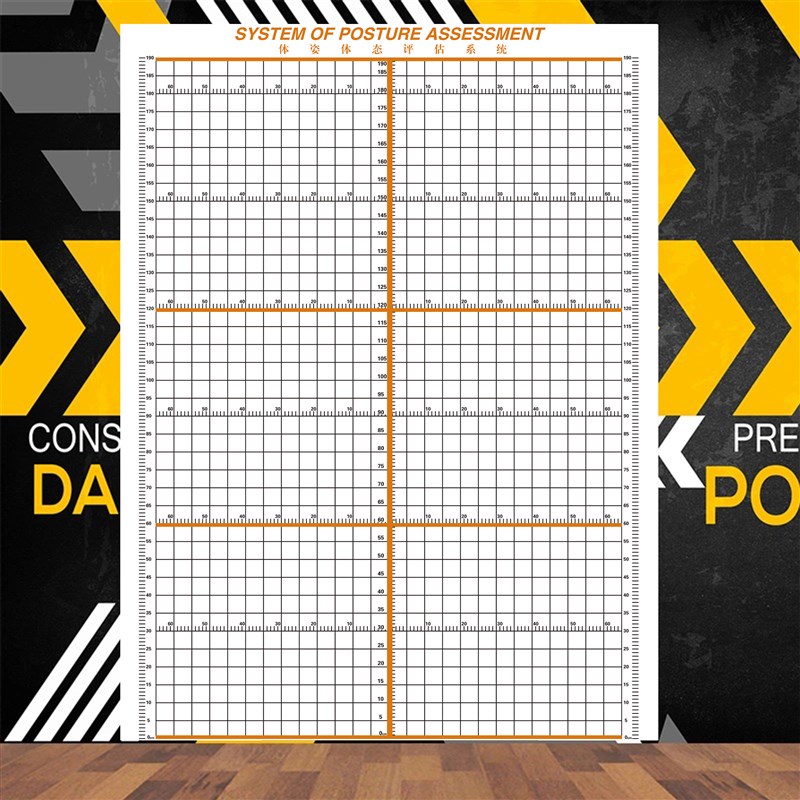 体态评估表挂式贴式体测健身房瑜伽馆私教身高臂展网格身体对比图