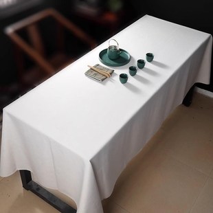 桌布大尺寸定制会议室桌布白色酒店活动展会长方形餐厅高级感台布