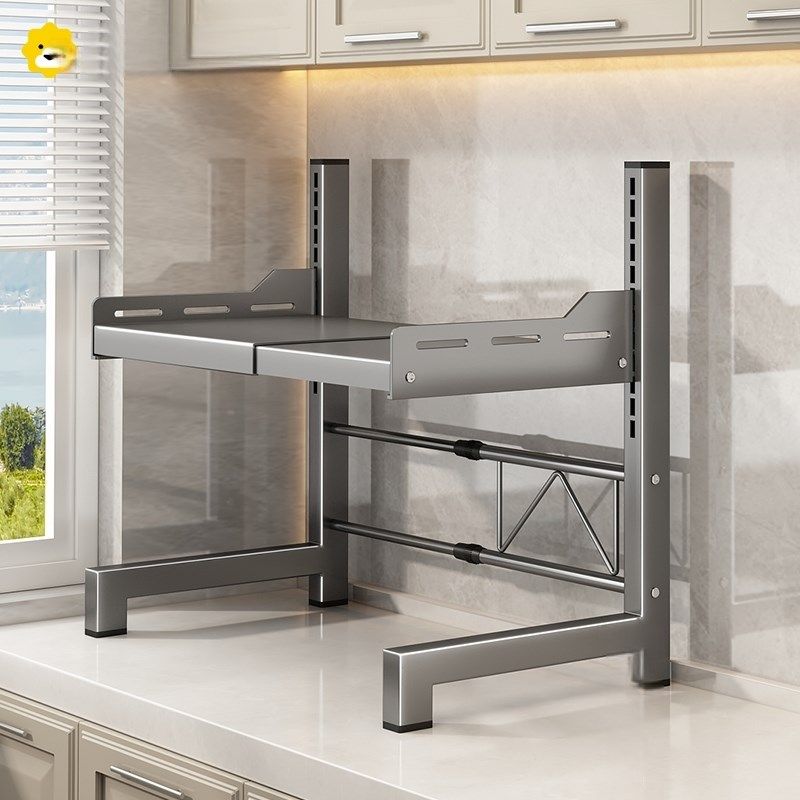 放打印机的置物架桌面可伸缩w分层收纳架桌上台面支架放微波炉架