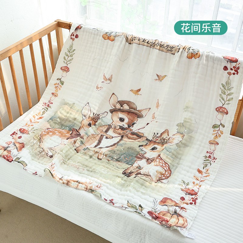 婴儿精梳棉六层纯棉纱布大裹巾吸水洗澡初生宝宝浴巾新生儿盖毯