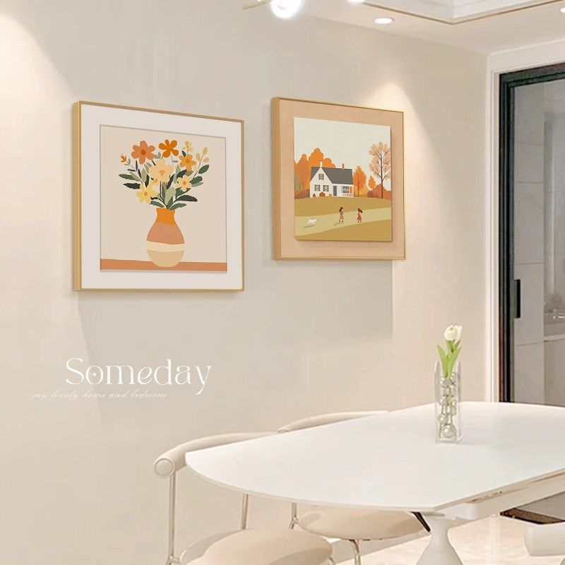现代简约原木餐厅装饰画奶油饭厅餐桌墙面壁画高级感客厅卧室挂画,家居饰品,现代装饰画,淘宝优惠券,粉丝福利购,淘宝优惠卷