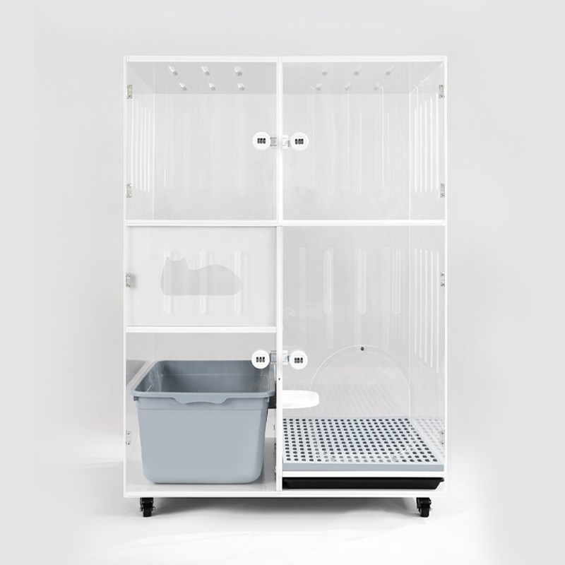 全景透明亚克力非木质防水防霉不占地可排风猫别墅猫厕所猫窝