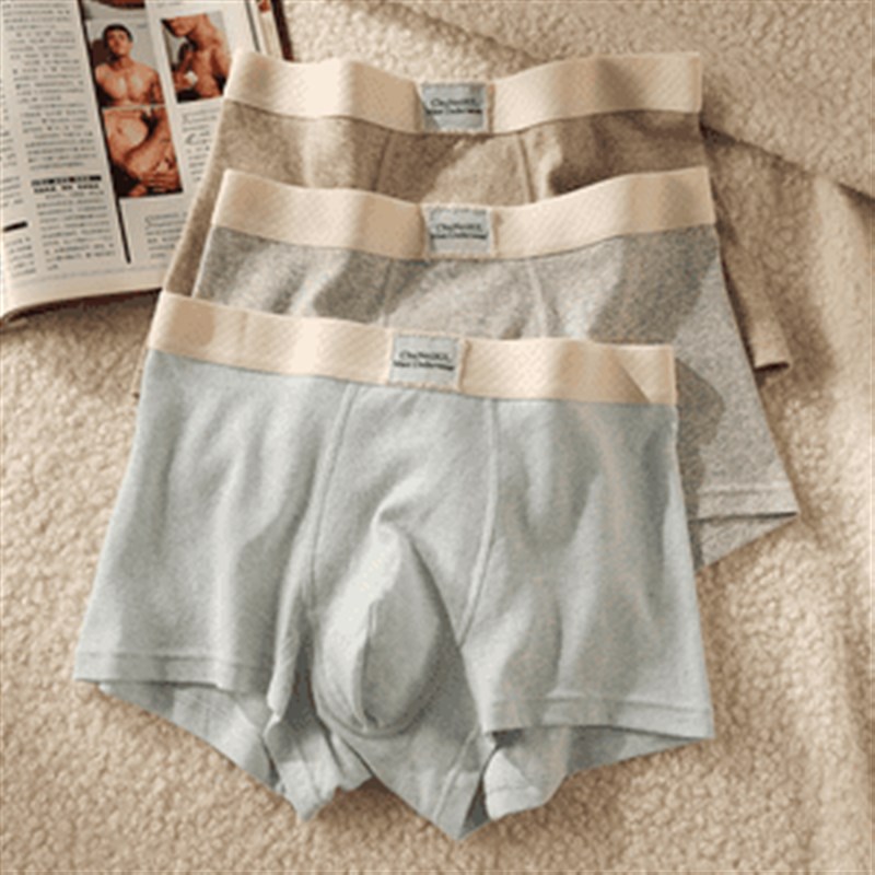 【下单立减50】长绒棉男士纯棉内裤奶油风透气吸汗男生平角裤XD