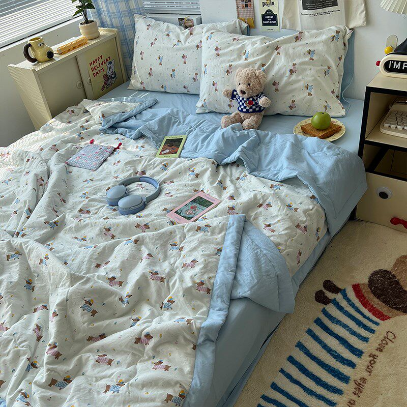 A类母婴级夏凉被空调被夏季薄被子全棉可机洗单双人宿舍夏被4