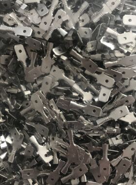 冷压端子 接线端子 6.3插片 接插件 线耳 2000X只黄铜镀铜锡