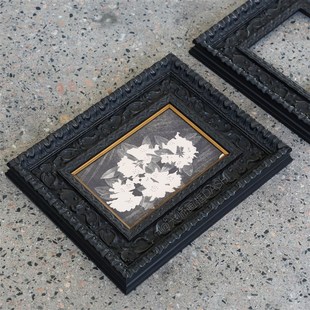 黑色雕花欧式复古实木画框装裱相框空框定制油画外框版画水彩中古