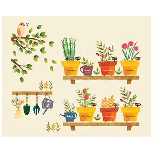 双面玻璃贴纸浴室卫生间防水瓷砖贴画门窗厨房冰箱贴装饰植物墙贴