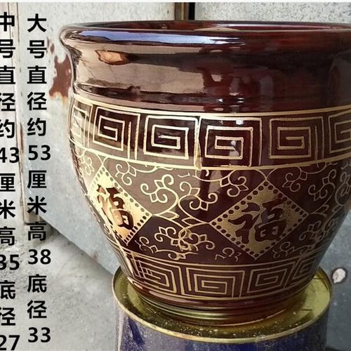 高筒花盆60龙缸陶瓷深型室外超大口径花盆50户外花钵宽口庭院别墅