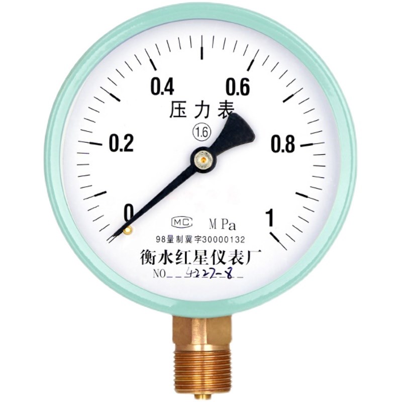 可过检压力表气压表水压表油压表液压真空表耐震0-1.0/1.6mpa径向