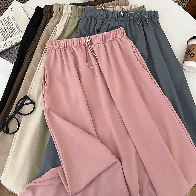 抽绳短款吊带背心上衣+松紧腰显瘦中长款半身裙两件套女夏季新款