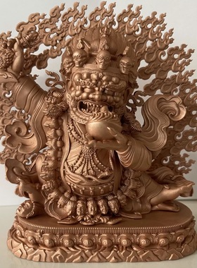 黑袍金刚/玛哈嘎拉/噶举大黑天/大黑天/二臂大黑天16.5cm佛堂摆件