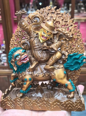 单坚护法/丹坚护法/单坚多杰列巴/金刚善/15cm紫铜财神佛堂摆件