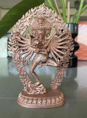 喜金刚/杰巴多杰/多吉/饮血金刚15cm紫铜佛像梵天佛堂摆件