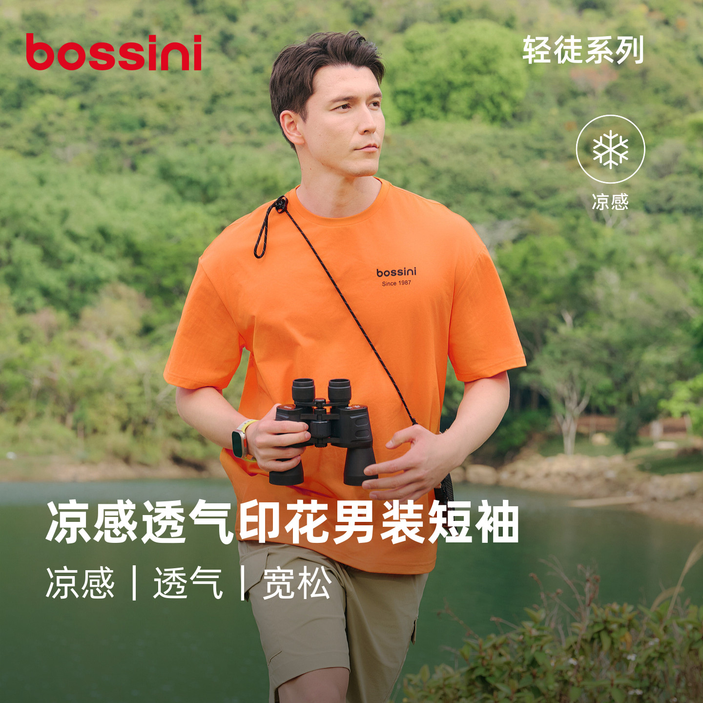 堡狮龙夏季凉感透气男短袖T恤图片