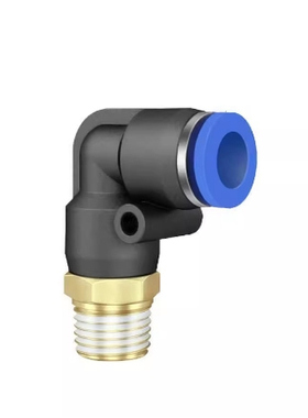 快插螺纹蓝色弯头气动气管快速接头 PL8-02/4-M5/6-01/10-03/8-02