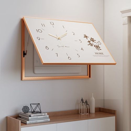 一面墙电表箱装饰画带钟表液压式配电箱遮挡壁画电源箱时钟竖版电