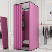 活动便携式 简易夜市地摊试衣间门帘拆卸换衣展示架 移动更衣室服装