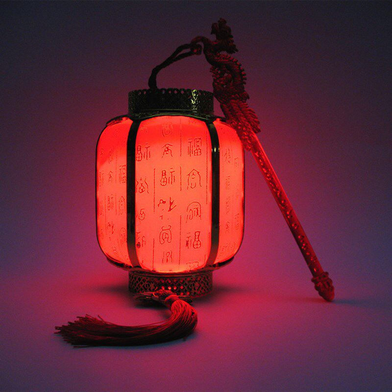 鼎承新款复古手提灯笼儿童塑料发光玩具灯幼儿园表演节庆装饰包邮