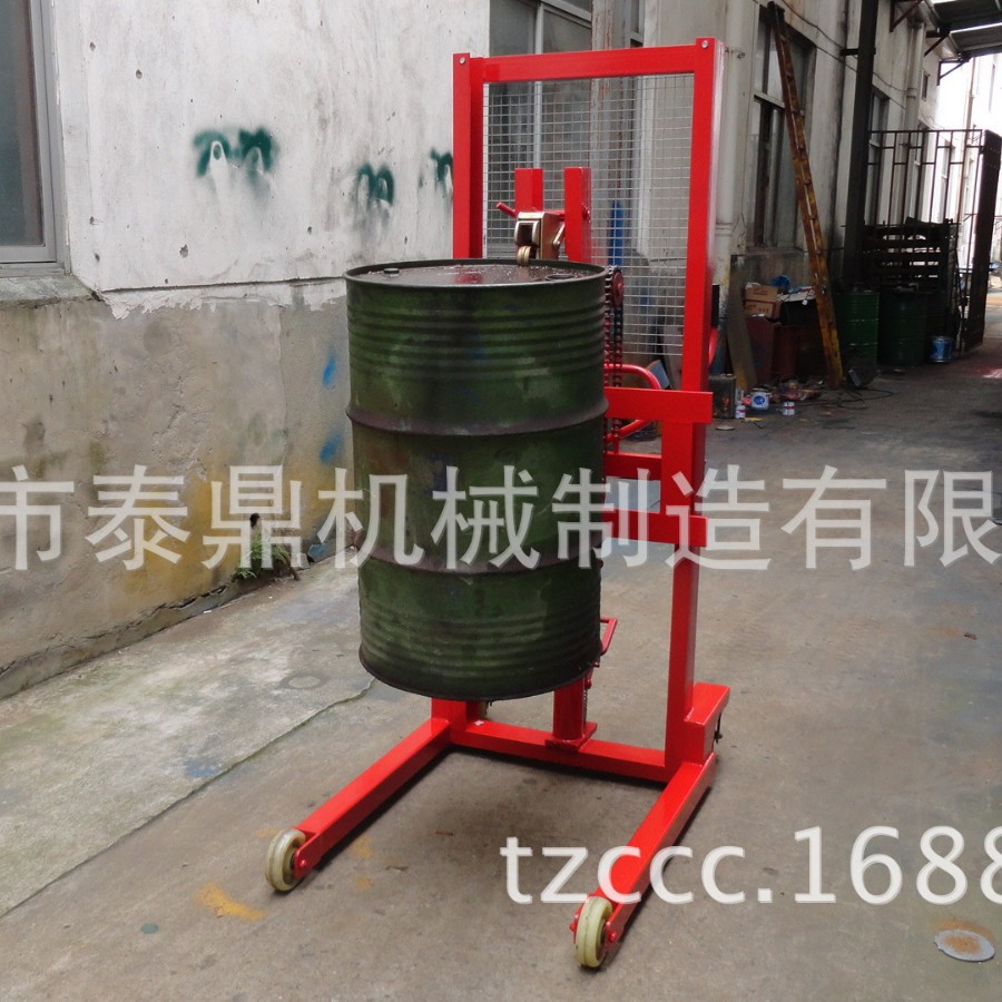 供应手动油桶搬运车 脚踏式油桶装卸车 咬嘴油桶升高车 可倾式