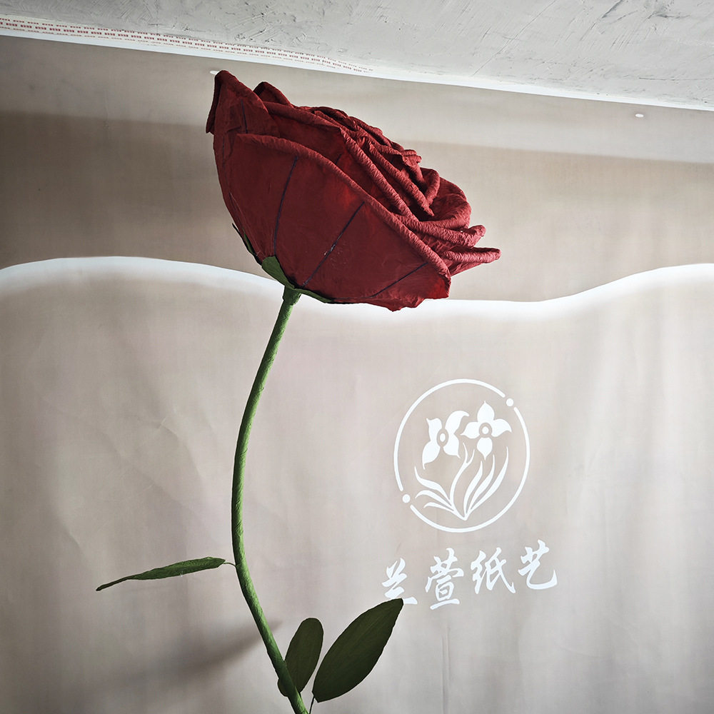 大玫瑰花婚庆纸艺花美陈布置摄影打卡婚礼背景装饰网红装饰仿真花
