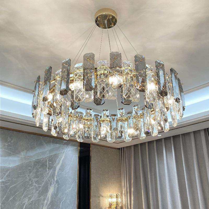 后现代客厅灯奢华好看餐厅吊灯大堂新款简约大厅灯具轻奢水晶吊灯