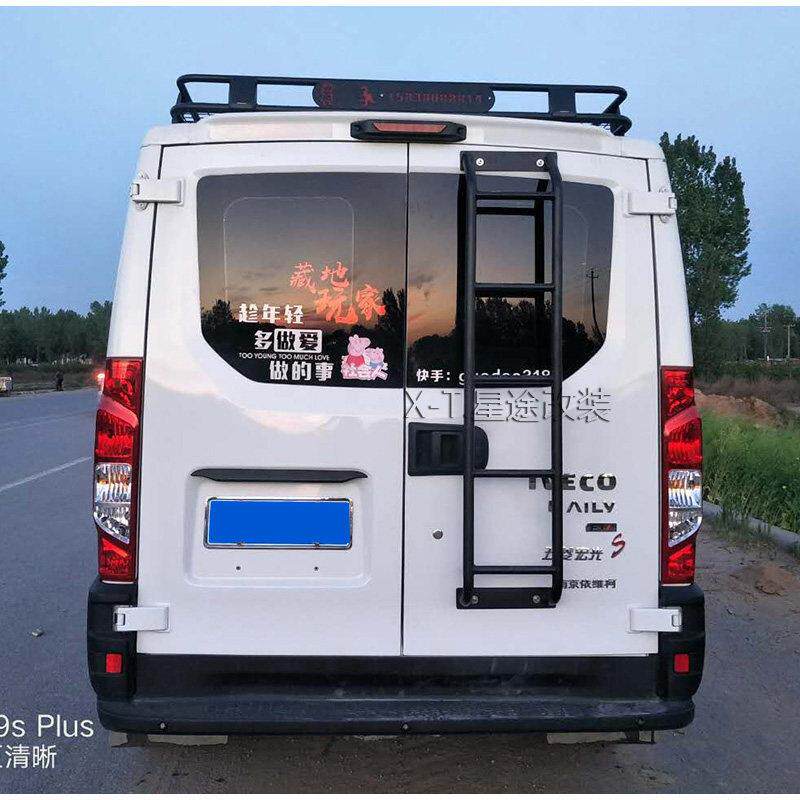 行李架依维柯欧胜房车改装车顶行李架行李框货架载重旅行架侧梯爬