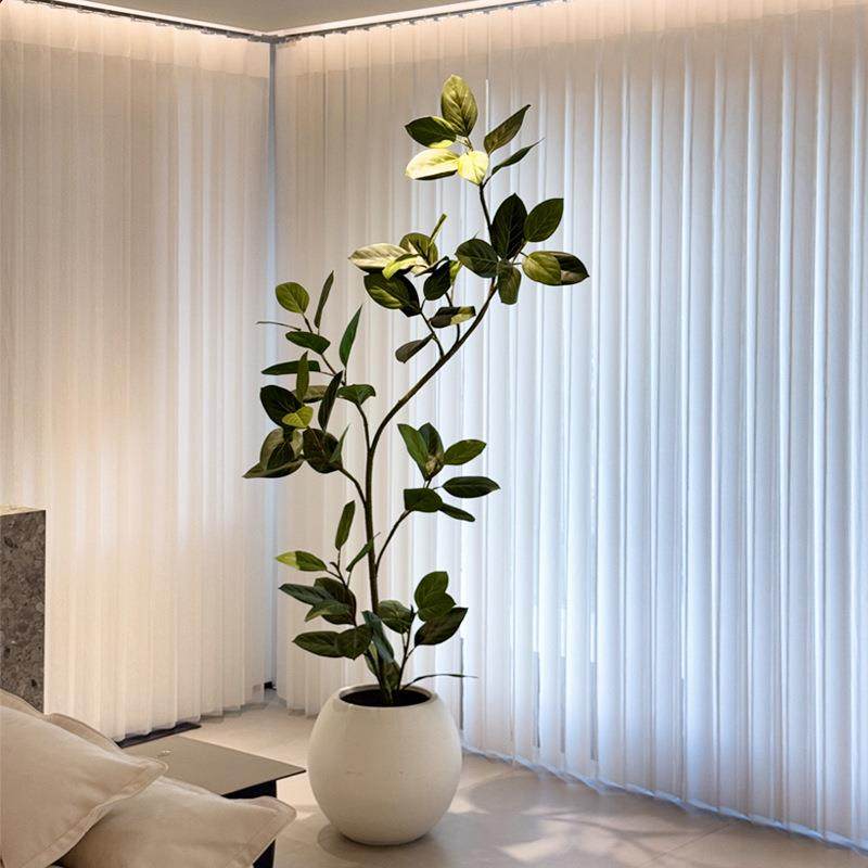 海虹景品高山榕仿真绿植高端轻奢客厅室内生假花树大型落地盆栽