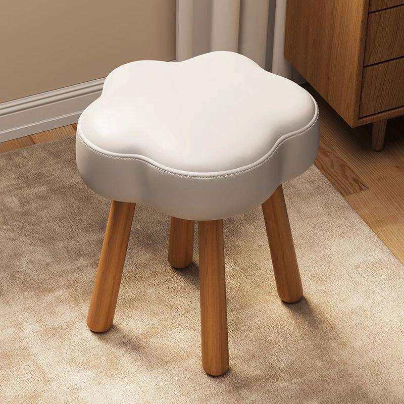 奶油风化妆凳梳妆台凳子女生卧室云朵椅子实木简约美甲专用高级感