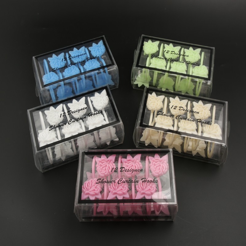 高品质多色玫瑰窗帘扣12个装