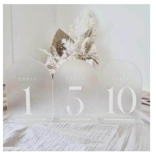 亚克力座位牌婚礼招待会磨砂拱形桌号牌磨砂拱形婚礼餐桌装饰