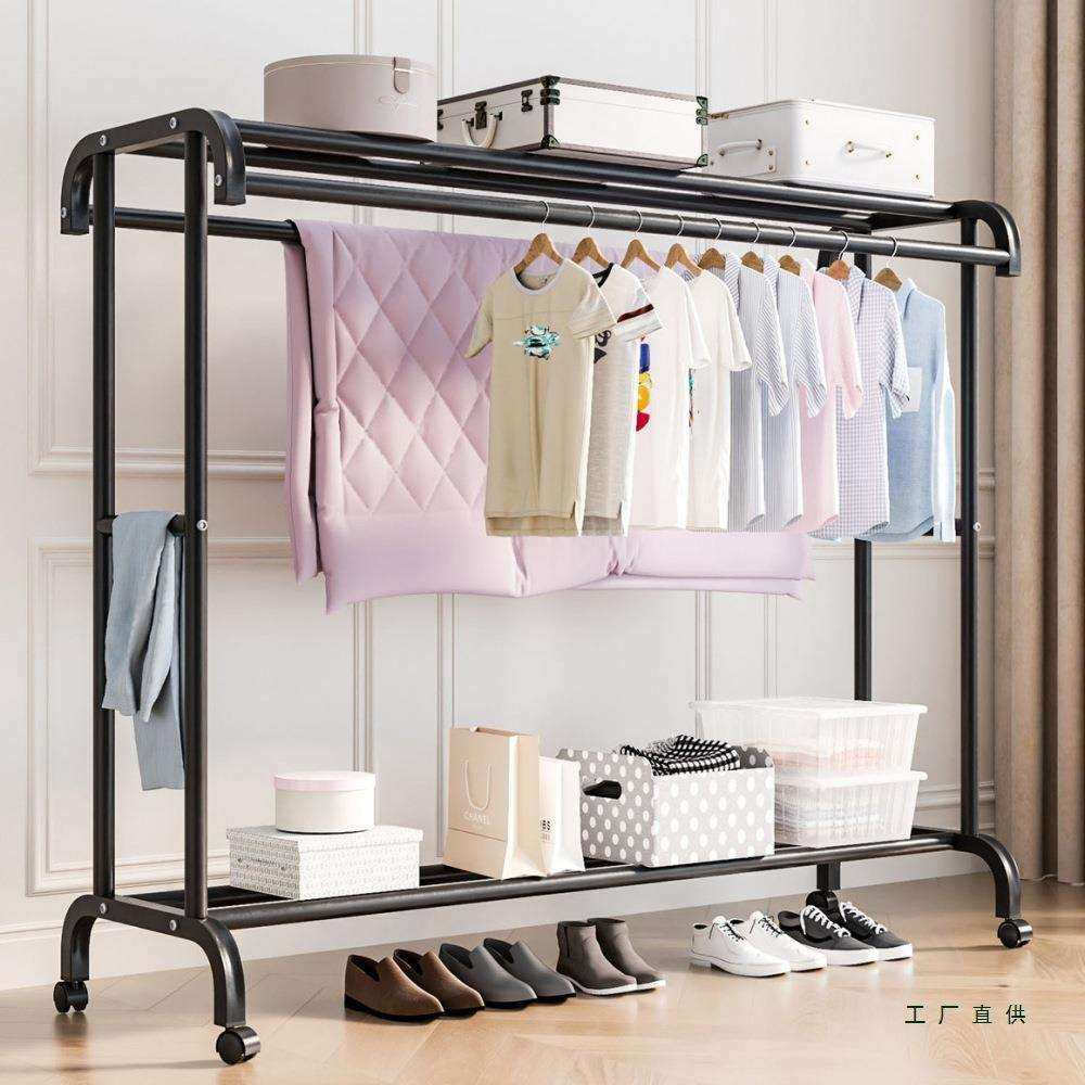 简易衣帽架落地可移动室内房间挂衣架子晾衣架家用卧室衣服收纳架