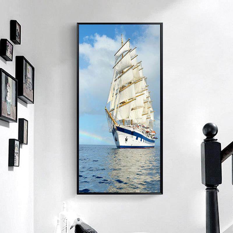 入户玄关装饰画过道走廊挂画风景画现代简约墙壁风水画大气单幅画