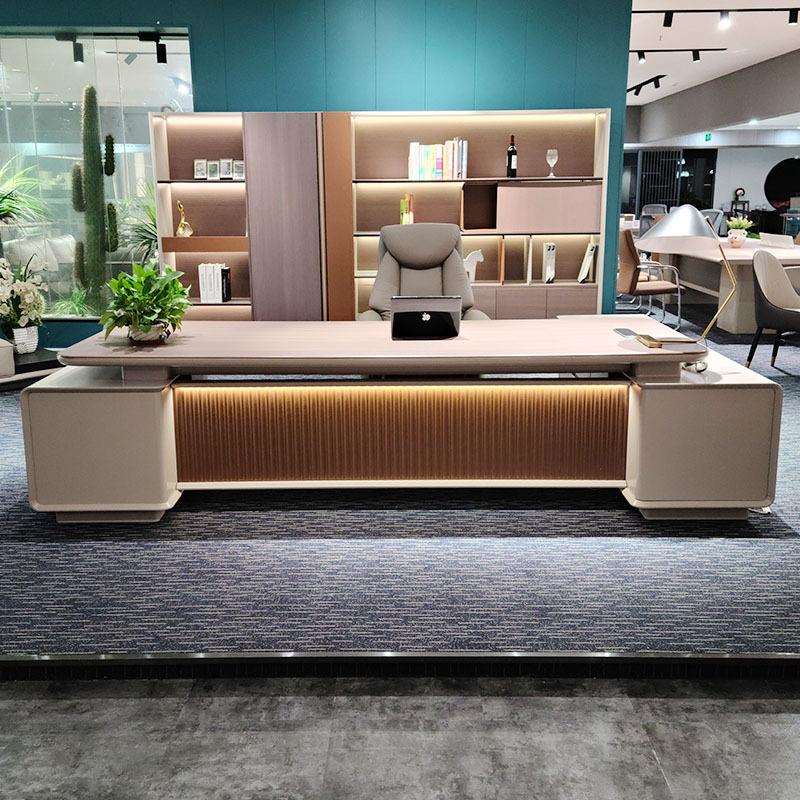 老板办公桌简约现代高端总裁桌轻奢时尚经理桌椅组合新中式大班台