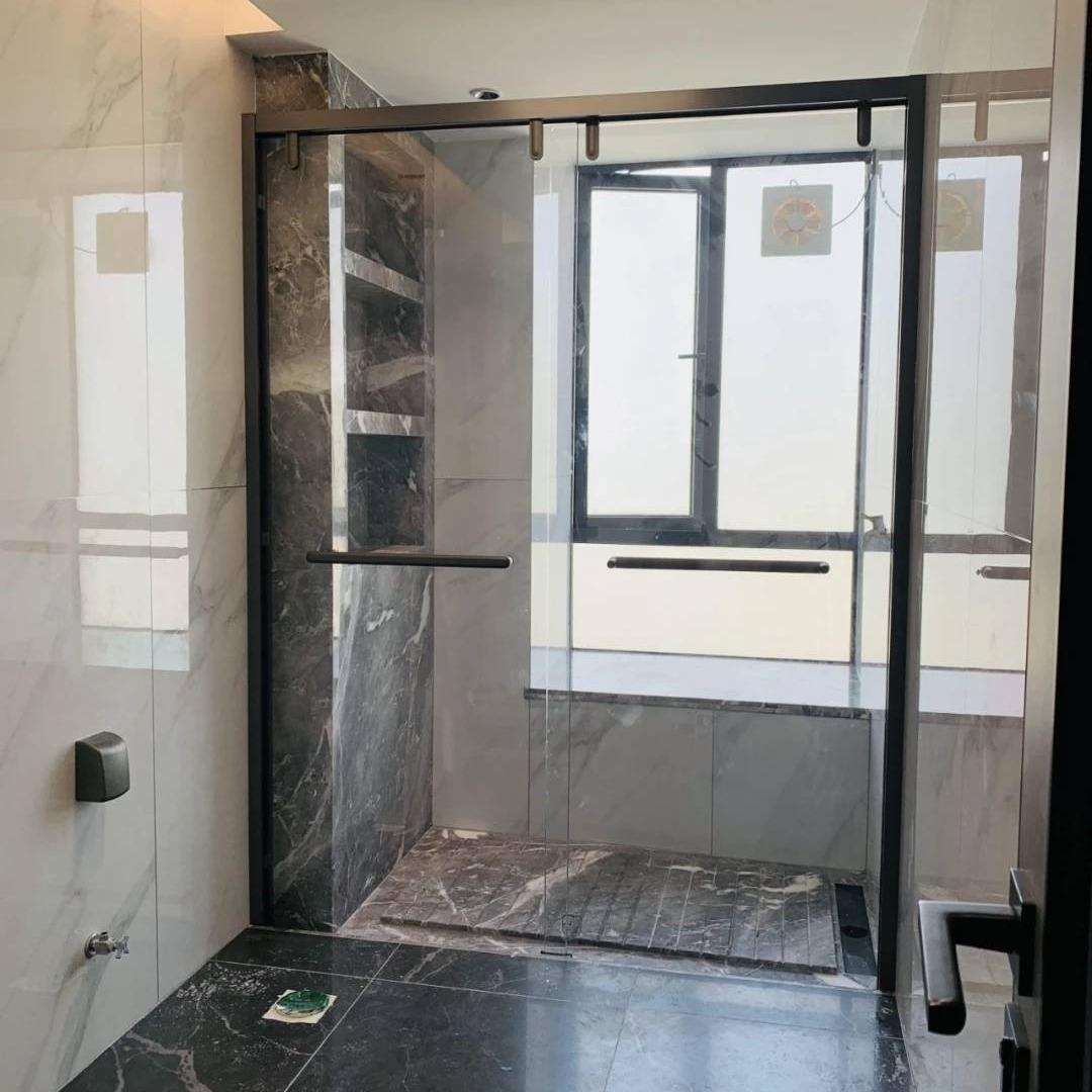 淋浴房l型折叠门小户型浴屏简易整体卫生间玻璃干湿分离隔断