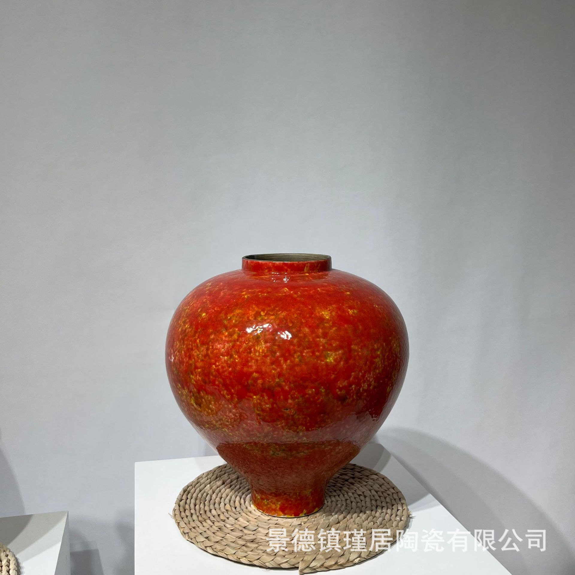 高温颜色釉中国风花器、手工肌理、手工异形花瓶摆件、水培、种花