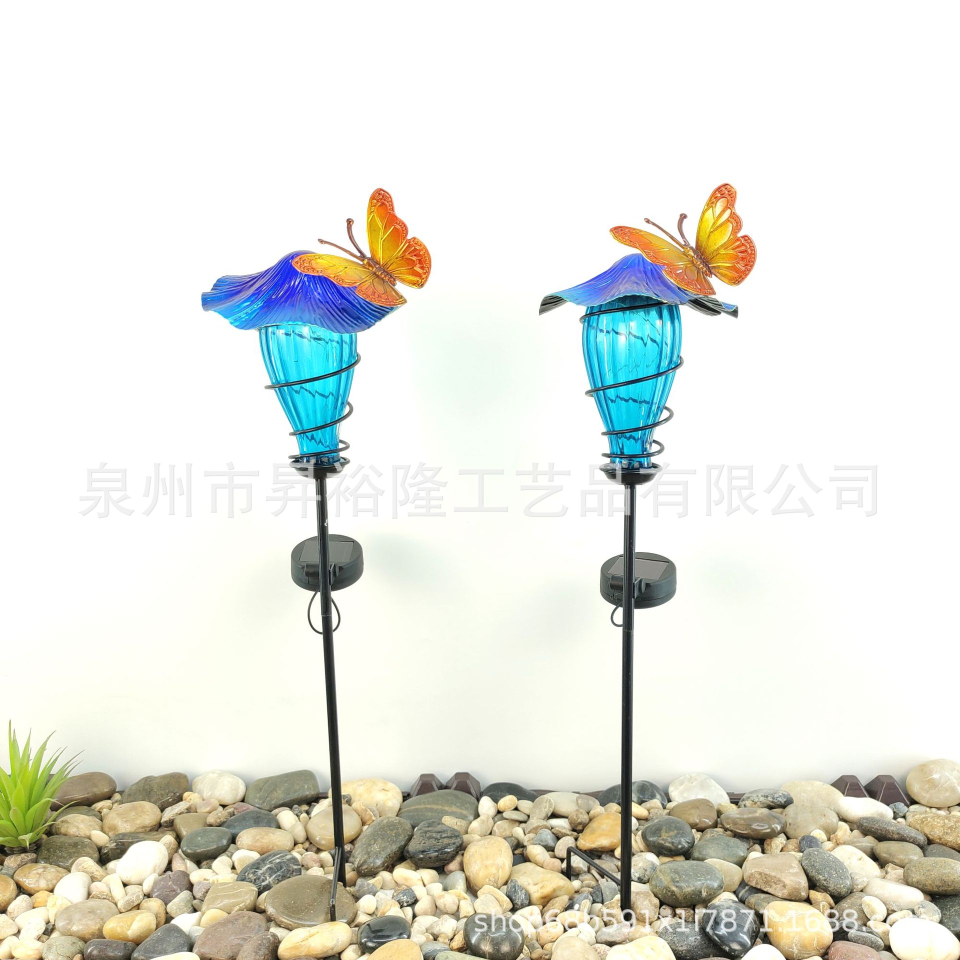太阳能铁艺蘑菇地插草坪灯