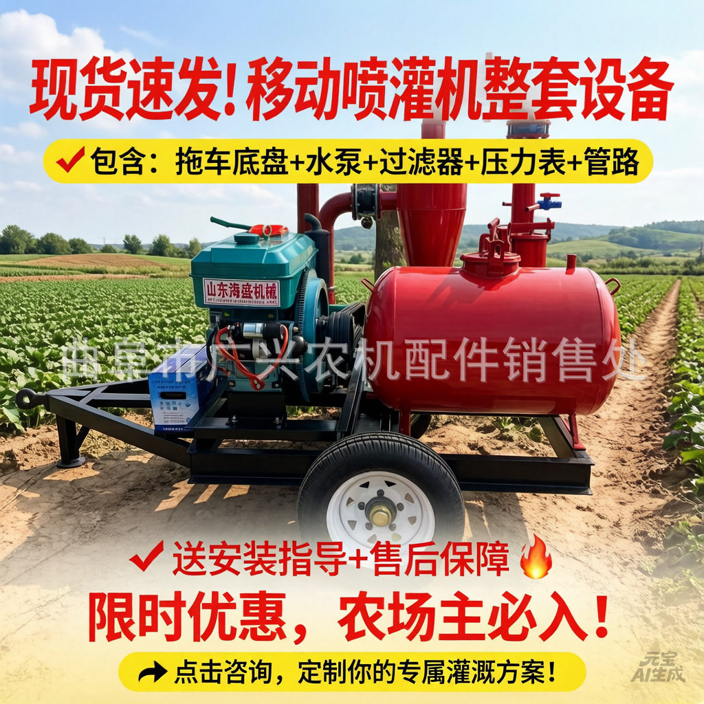 水肥砂石过滤喷灌泵 防堵喷头农用设备移动灵活柴油抽水泵
